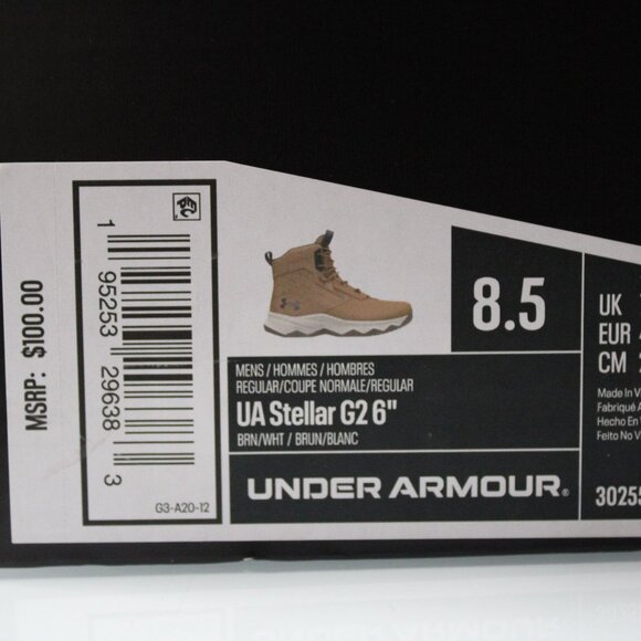 Under Armour UA Stellar G2 6" Tactical Boots Men’s 8.5 Brown Durable Lightweight - Picture 8 of 8